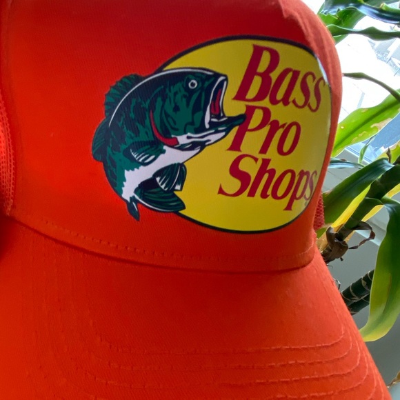 Bass Pro Shops A Frame trucker hat orange SnapBack - Picture 4 of 9